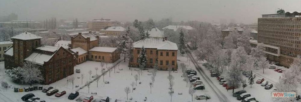 zasnežené Košice z laboratória IKS